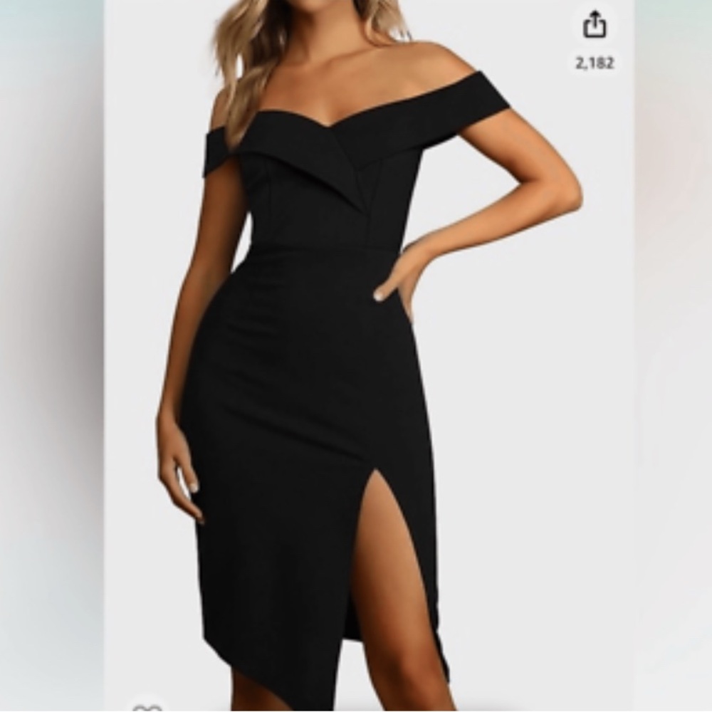 Phortric black off shoulder cocktail party Dress